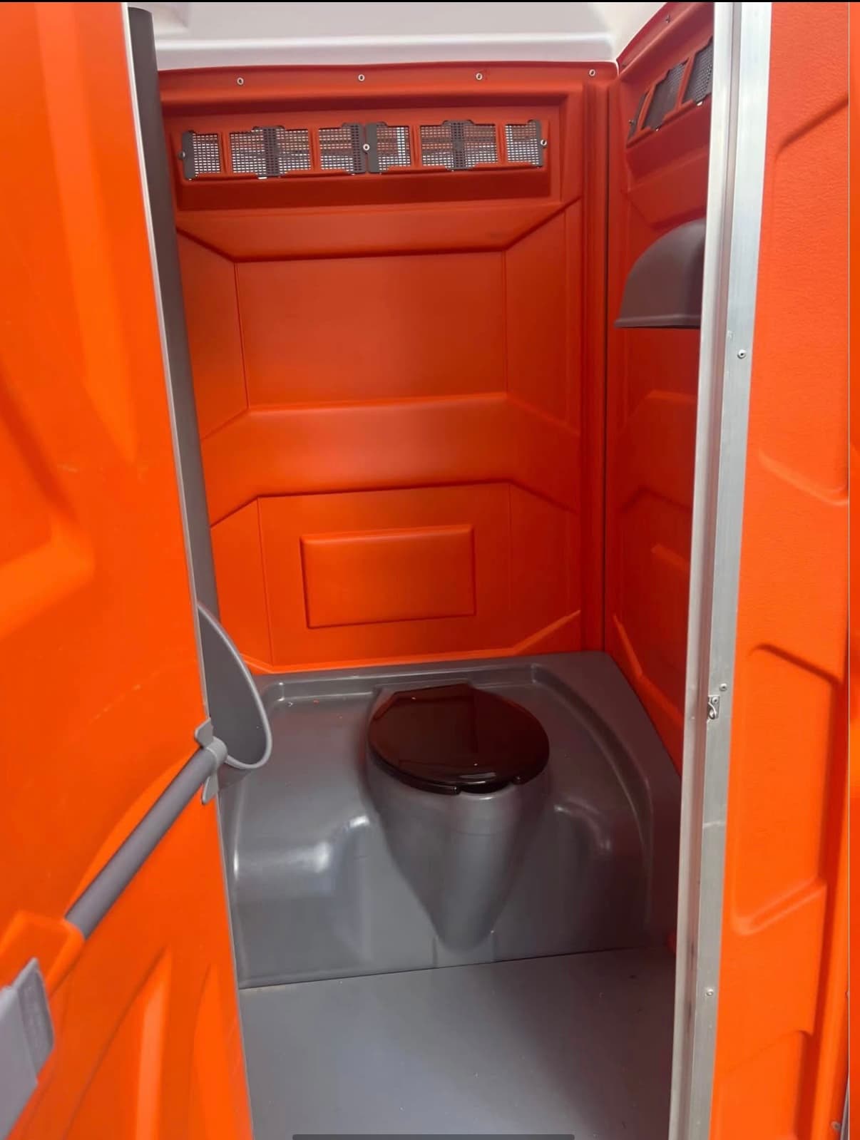 Clean portable toilet interior